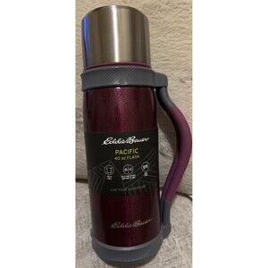 NWT Eddie Bauer Purple Pacific Sparkly Metallic Burgundy 40oz Flask